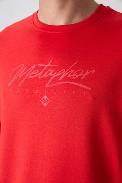 TOMMY LIFE Ανδρικό μπλουζάκι με στάμπα Fiesta Cotton Thick Soft Texture Oversize Fit - 88320