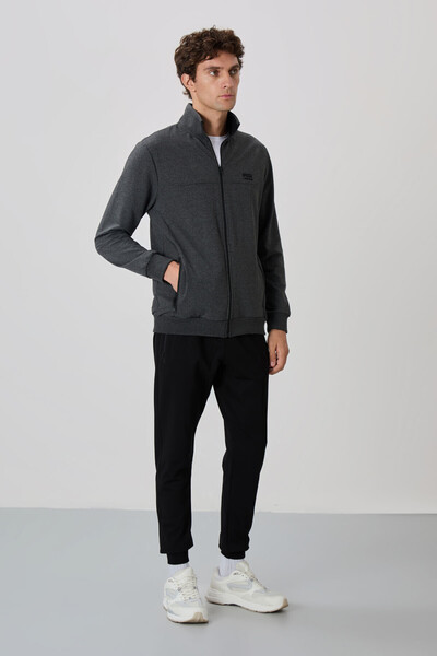 AIR JONES Anton Anthracite Melange - Black Jogger Sweatpants Set - 85178