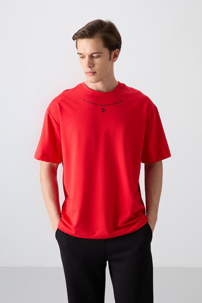 TOMMY LIFE Ανδρικό μπλουζάκι με στάμπα Fiesta Cotton Thick Soft Texture Oversize Fit - 88343