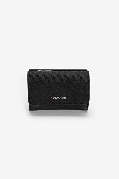 Calvin Klein Black Women's Wallet with Ck Monogram Logo - Cash with Coin Holder Compartment K60K 612829 -0Gj