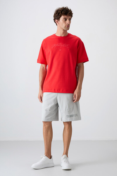 TOMMY LIFE Ανδρικό μπλουζάκι με στάμπα Fiesta Cotton Thick Soft Texture Oversize Fit - 88320