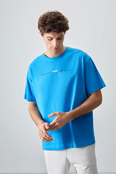 AIR JONES Petrol Mavi 100% бавовна, товста м'яка тканина, оверсайз-крій, чоло...