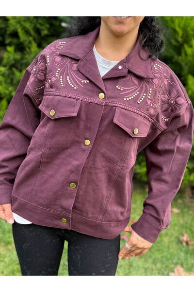 HOPEFUL DESİGN Embroidered Detail Gabardine Jacket