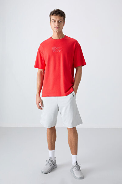 TOMMY LIFE Fiesta Cotton Thick Surface Textured Oversize Fit Printed Men's T-Shirt - 88336