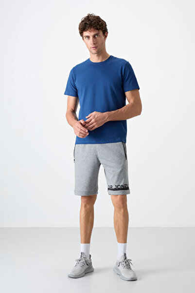 AIR JONES Pantaloni scurți pentru bărbați Albie Grey Melange Standard Fit - 8...