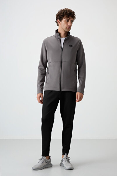 AIR JONES بران رمادي غامق - بدلة رياضية رجالية من قماش بلاكسكوبا - 85199