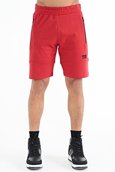 AIR JONES Pantaloni scurți roșii Alec pentru bărbați - Fit standard - 81243