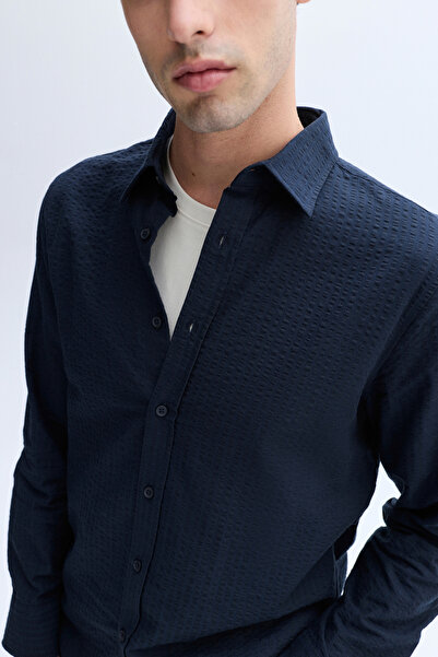 Mudo Regular Fit Textured Long Sleeve Shirt