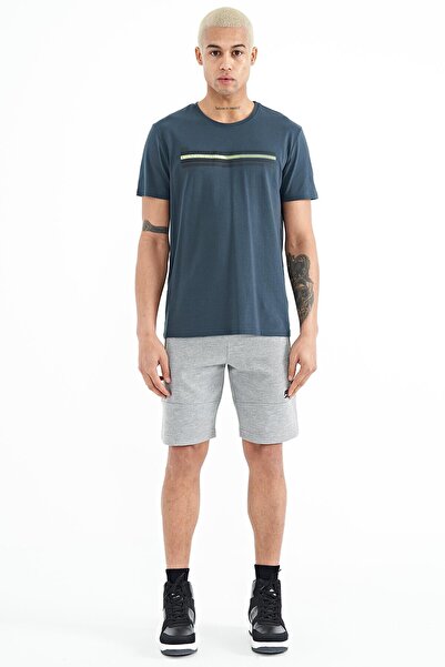 AIR JONES Alec Gri Melanj Standart Kalıp Erkek Şort - 81243