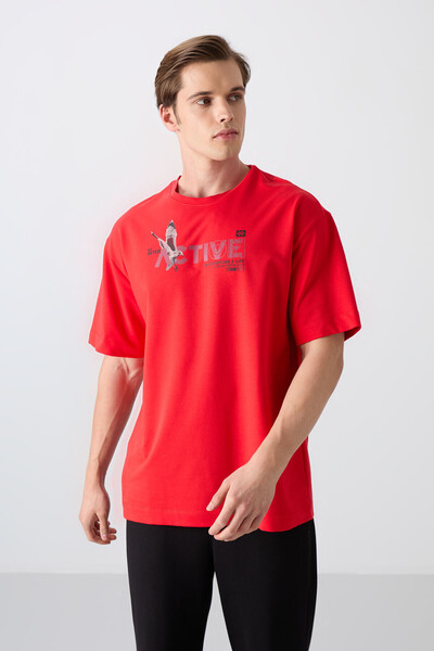 TOMMY LIFE Ανδρικό μπλουζάκι με στάμπα Fiesta Cotton Thick Soft Texture Overs...