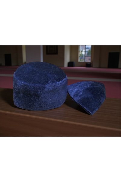 şahinbak Takke, Foldable Takke, Turban, Mosque Material, Navy Blue Takke, Thin Takke, Hat, Robe (T133)