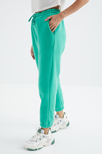 TOMMY LIFE Ψηλόμεσο Sea Green Lace-up Jogger Γυναικείο Φούτερ - 94622