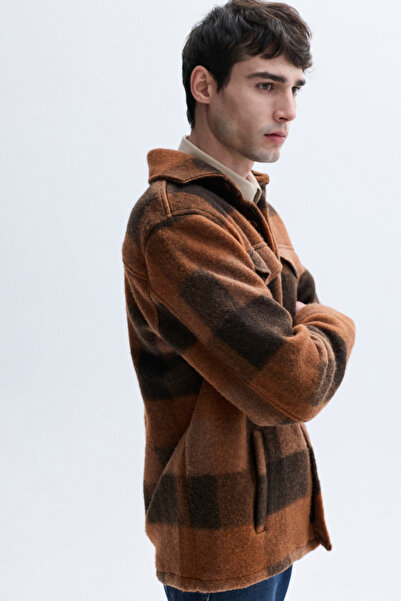 Mudo Comfort Fit Plaid Wool Blend Shirt Jacket