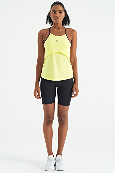 TOMMY LIFE Lemon Back Cross Strap Detailed Standard Mold Women's Sports Undershirt - 97261