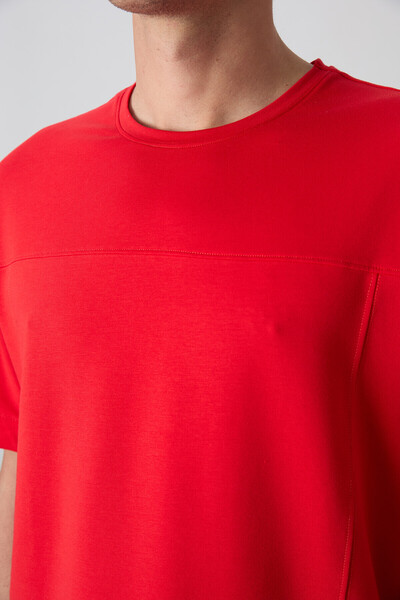 TOMMY LIFE Fiesta Cotton Thick Soft Textured Oversize Fit Basic Men's T-Shirt - 88349