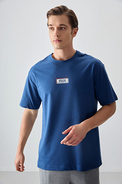 AIR JONES Ανδρικό μπλουζάκι με στάμπα με παχιά μαλακή υφή από βαμβάκι - 88376