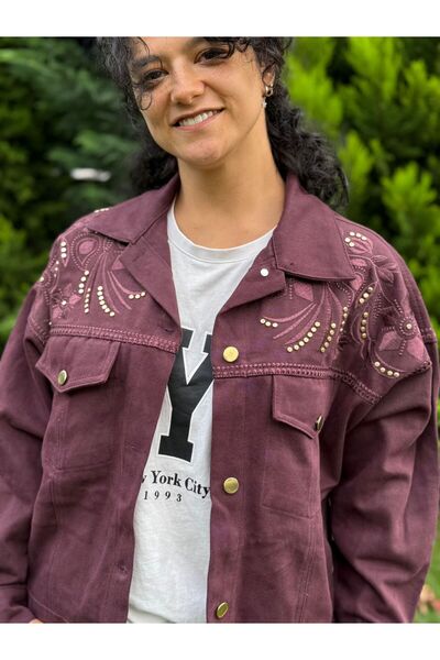 HOPEFUL DESİGN Embroidered Detail Gabardine Jacket