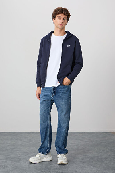 AIR JONES Ανδρικό φούτερ Hector Navy Blue Raised - 88139