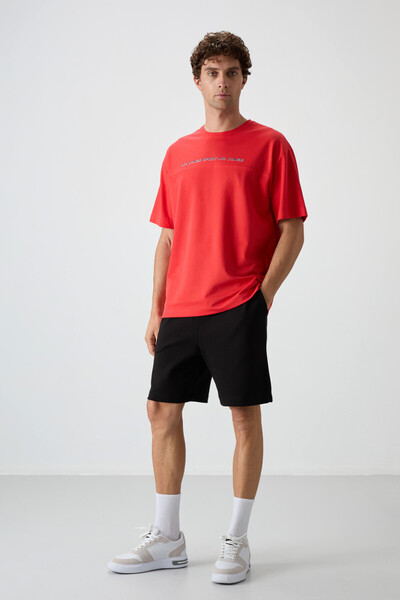 AIR JONES Ανδρικό μπλουζάκι με στάμπα Fiesta Cotton Thick Surface Texture Oversize Fit - 88371