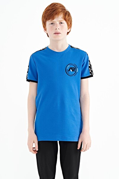 TOMMY LIFE Saks Shoulder Print Λεπτομερές Standard Fit O Neck Boy T-Shirt - 1...