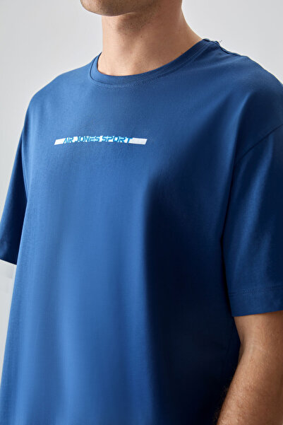 AIR JONES Ανδρικό μπλουζάκι με στάμπα 100% βαμβακερό πάχος μαλακής υφής Oversize Fit - 88358