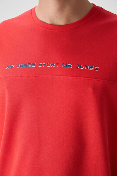 AIR JONES Ανδρικό μπλουζάκι με στάμπα Fiesta Cotton Thick Surface Texture Oversize Fit - 88371