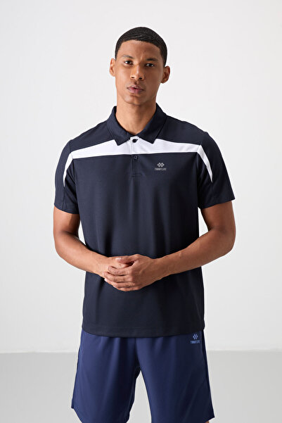 TOMMY LIFE Lacivert Nefes Alan Dokulu İnce Esnek Standart Fit Polo Yaka Erkek...