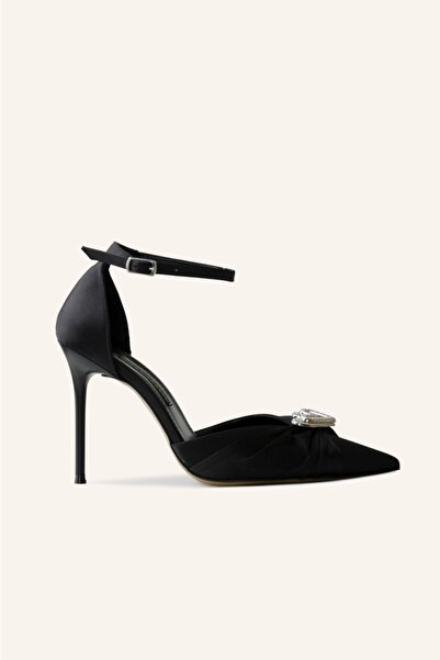 MARCATELLI Siyah Saten Olivia Stiletto Ayakkabı