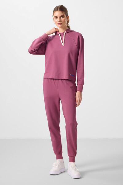 TOMMY LIFE Soft Cherry Hooded Oversize Women's Tracksuit Set - 95336