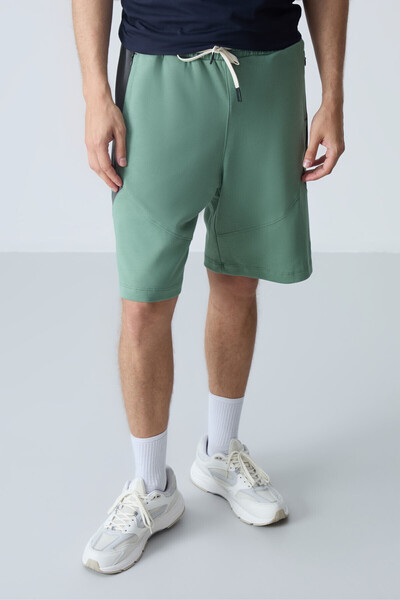 AIR JONES Basic Men's Shorts - Light Green, Cotton, Thick Soft Texture, Standard Fit - 81281