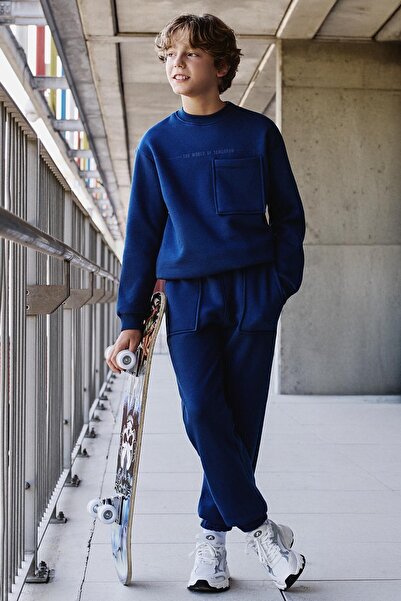 TOMMY LIFE Ανδρικό κοστούμι αθλητικής φόρμας για αγόρια με στάνταρ εφαρμογή, βαμβακερό και χοντρό εσωτερικό με χνούδι - 11257