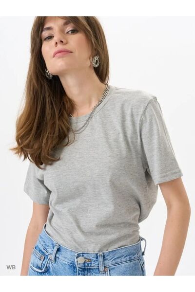 COMBİNE MİCHAİL Women's Grimelange 100% Cotton Crew Neck Basic T-Shirt