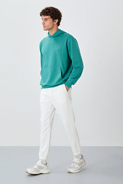 AIR JONES Ecru Surface Textured Standard Fit Men's Tracksuit Bottom - 82156