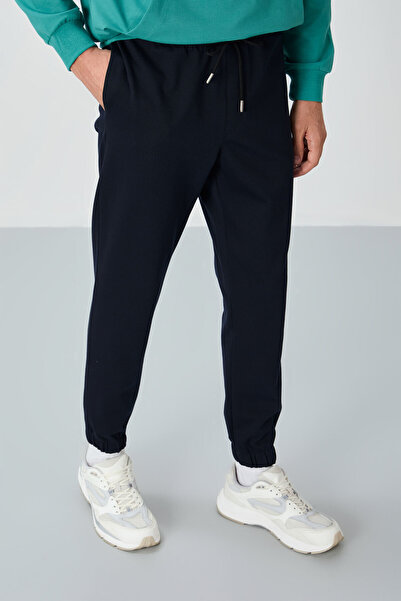AIR JONES Ανδρική φόρμα αθλητικής φόρμας Navy Blue Surface Textured Standard Fit - 82156