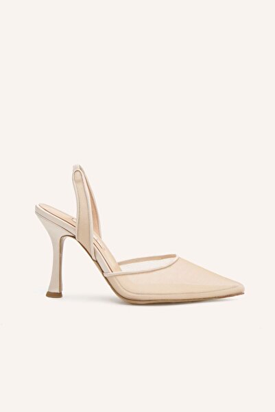 MARCATELLI Şampanya Saten Nirvana Stiletto Ayakkabı