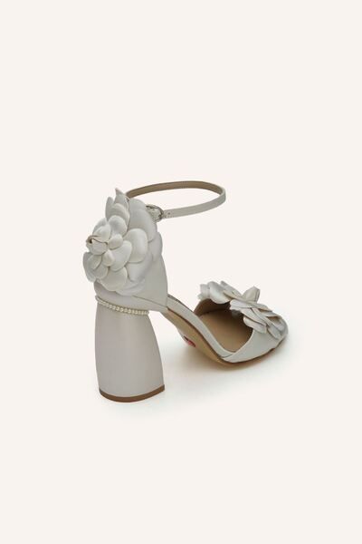 MARCATELLI Satin Mira Thick Heel Bridal Shoes