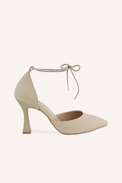 MARCATELLI Şampanya Saten Elisya Topuklu Ayakkabı