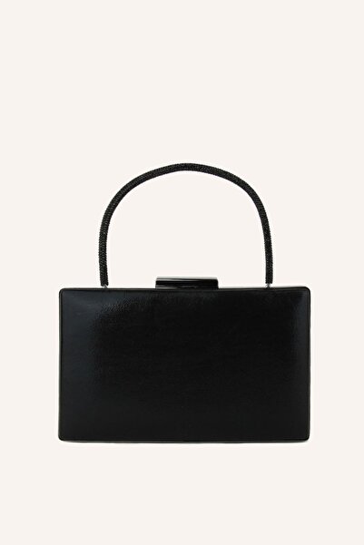 MARCATELLI Siyah Sıvama Kare Abiye Çanta