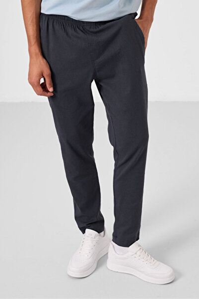 TOMMY LIFE Gray Standard Fit Woven Lightweight Stretchy Chino Men's Trousers - 82179