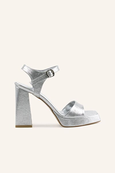 MARCATELLI Gümüş Sıvama Margaret Topuklu Ayakkabı