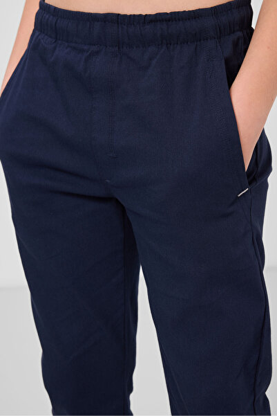 TOMMY LIFE Navy Blue Standard Fit Woven Lightweight Flexible Chino Boys' Trousers - 11272