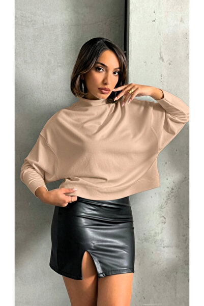 Look Forward Γυναικεία Μπλούζα με μανίκια με γιακά από ύφασμα TAŞ İnterlock