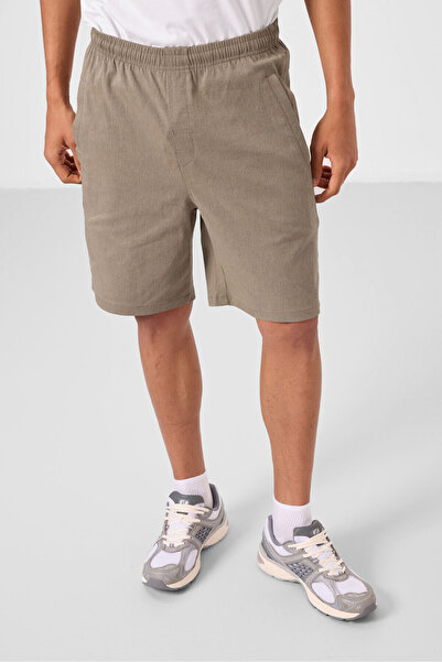 TOMMY LIFE Camel Standart Fit Dokuma Hafif Esnek Chino Erkek Şort - 81292