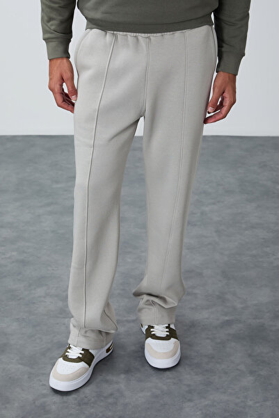 TOMMY LIFE Men's Sweatpants - Oversize, Embroidered, Soft Texture, Thick Feather Inside, Stone Cotton -82146