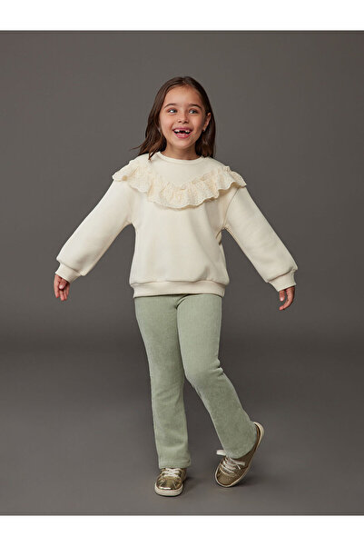 LC Waikiki LCW Παιδικό κοριτσίστικο βελούδινο ισπανικό πόδι με ελαστική μέση