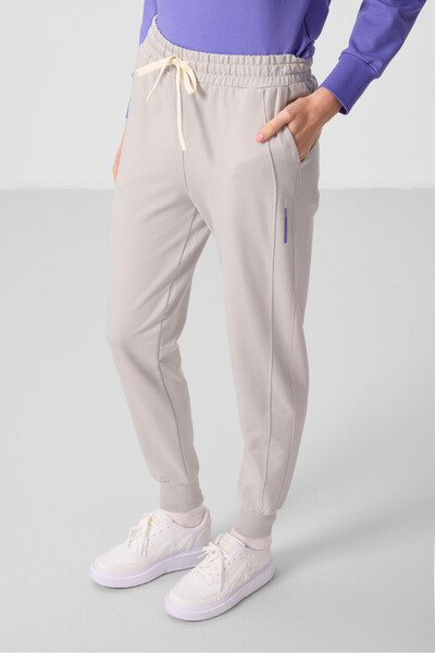 TOMMY LIFE Light Magenta-Stone Hooded Oversize Women's Tracksuit Set - 95336