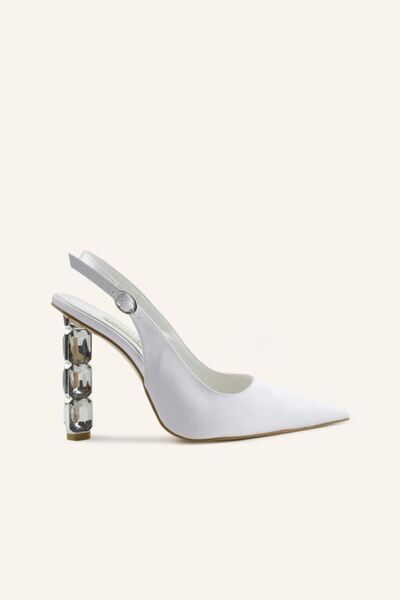 MARCATELLI White Satin Icon Heeled Bridal Shoes