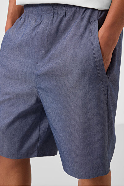 TOMMY LIFE Kot Lacivert Standart Fit Dokuma Hafif Esnek Chino Erkek Şort - 81292