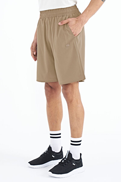 TOMMY LIFE Bej Yan Cep Detaylı Lastikli Erkek Şort - 81238