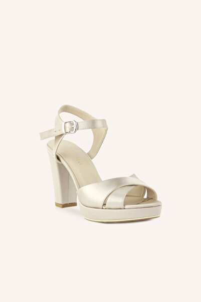 MARCATELLI Champagne Satin Lindon Heeled Sandals